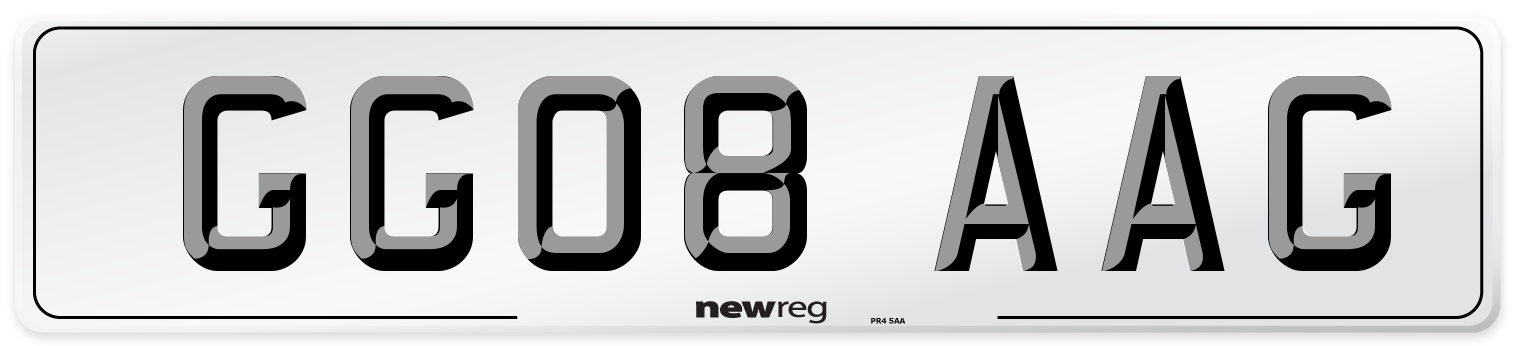 GG08 AAG Number Plate from New Reg
